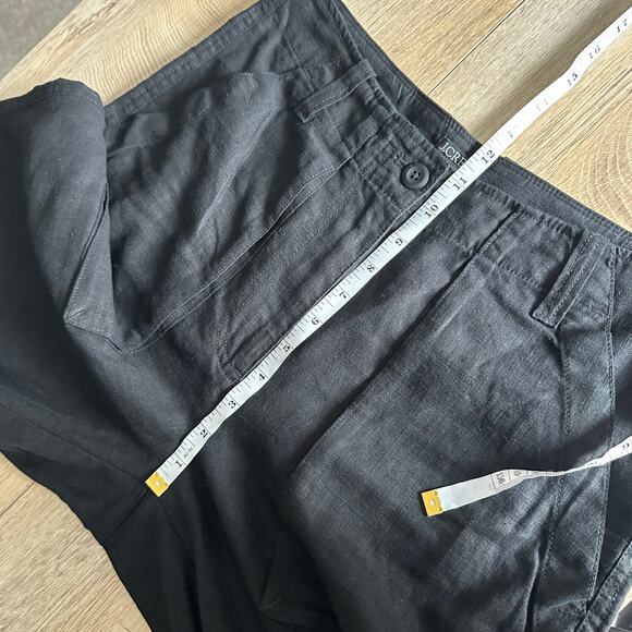 J. Crew Seaside Cargo Pant in Linen Tencel Lyocell Blend Black 6 BW529 - Picture 11 of 12